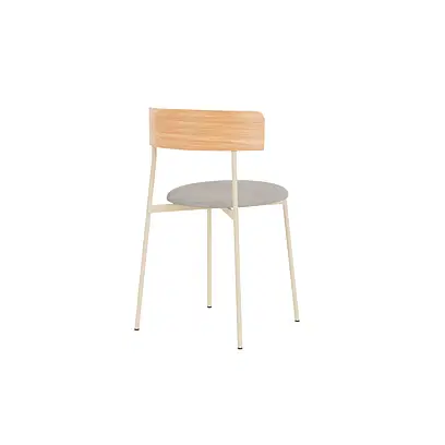 Friday dining chair no arms - sand frame - natural back